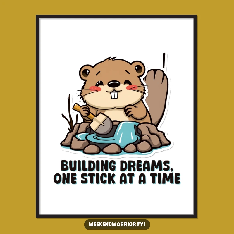 Funny Free Printable Wall Art: Busy Beaver Dam Decor - Hilarious Downloadable Art Gift