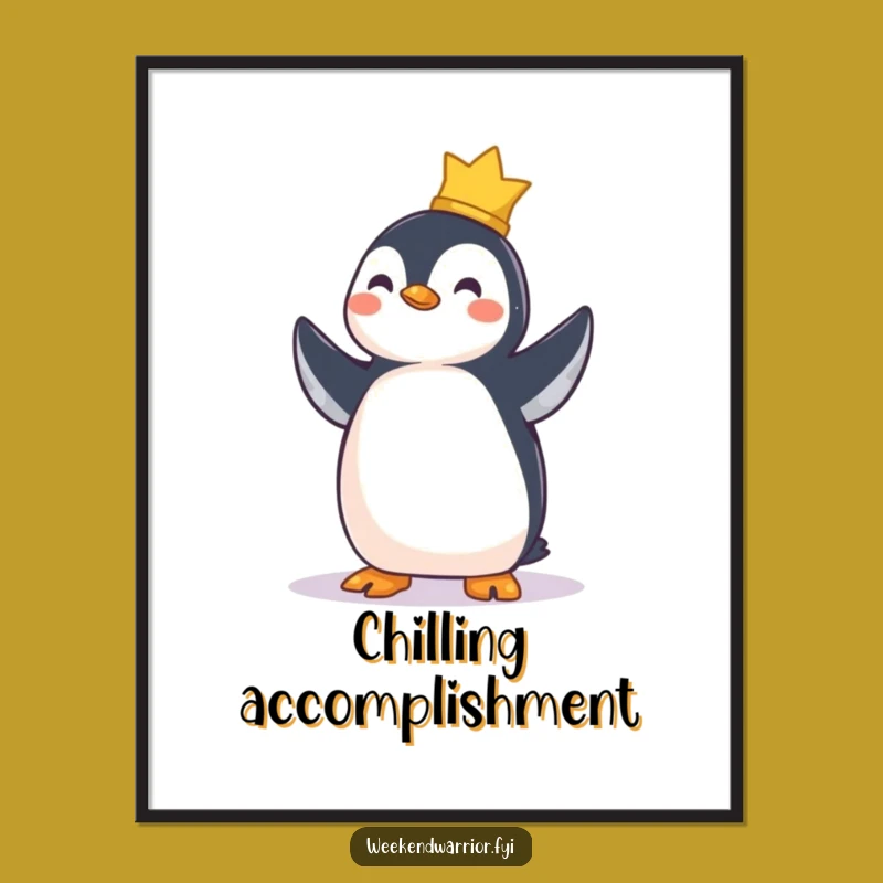 Funny Free Printable Wall Art: Penguin Pride, Downloadable Decor