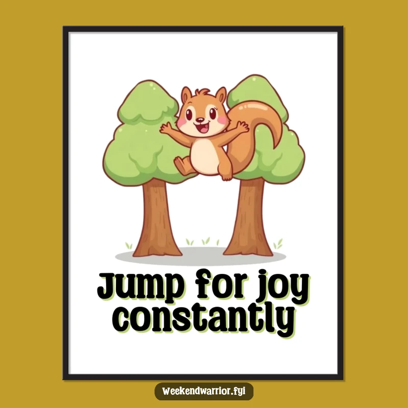 Free Printable Squirrel Leap Wall Art Funny Downloadable Decor for Playful Spaces
