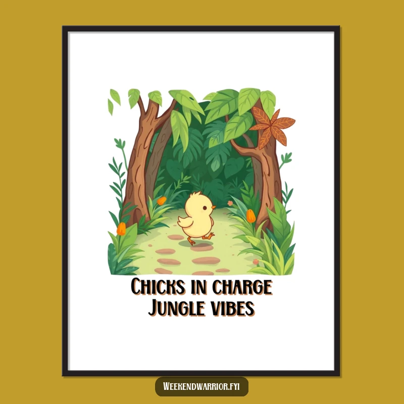 Free Printable Wall Art: Cute Chick Jungle Trekker, Whimsical Downloadable Art!