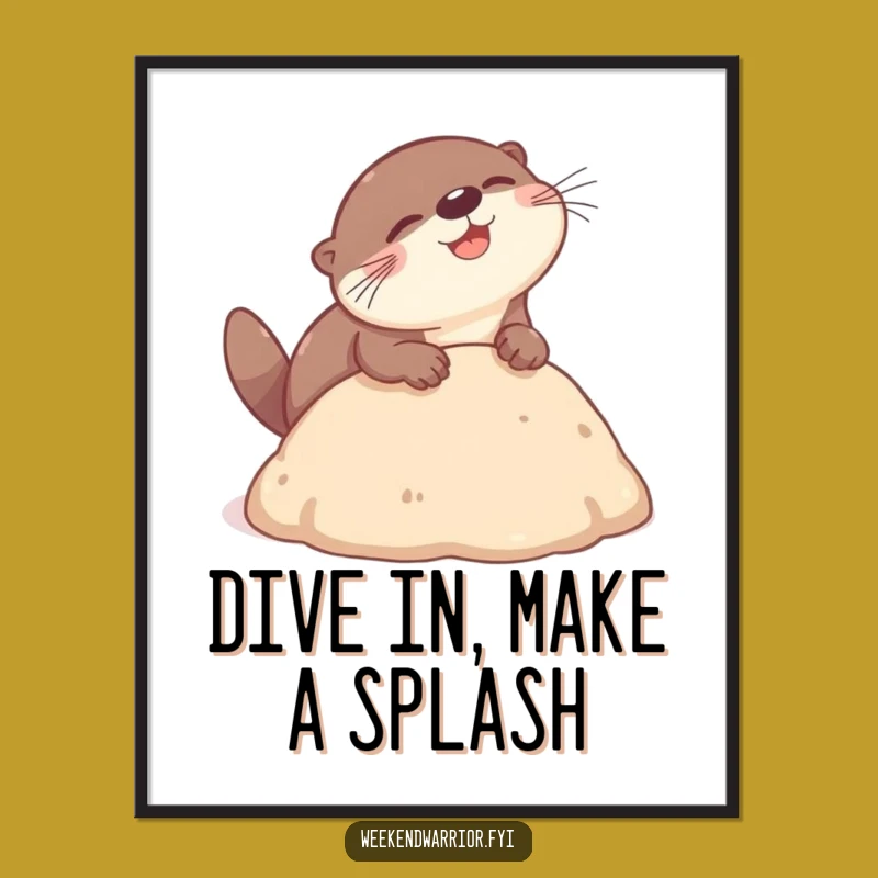 Free Printable Wall Art: Otter Headbutt Funny Dive Downloadable Decor
