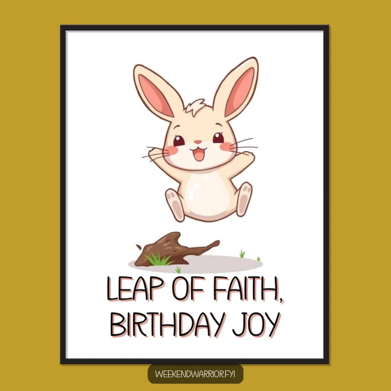 Funny Free Printable Wall Art: Victory Rabbit Decor Downloadable Gift