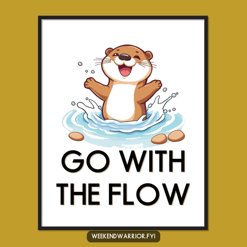 Free Printable Wall Art: Joyful Otter - Fun Stream Decor Downloadable Art