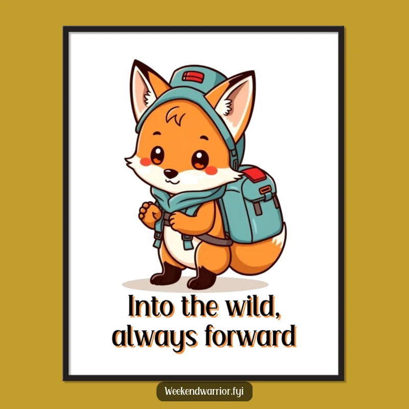 Free Printable Fox Camping Wall Art Funny Downloadable Decor for Adventure Lovers