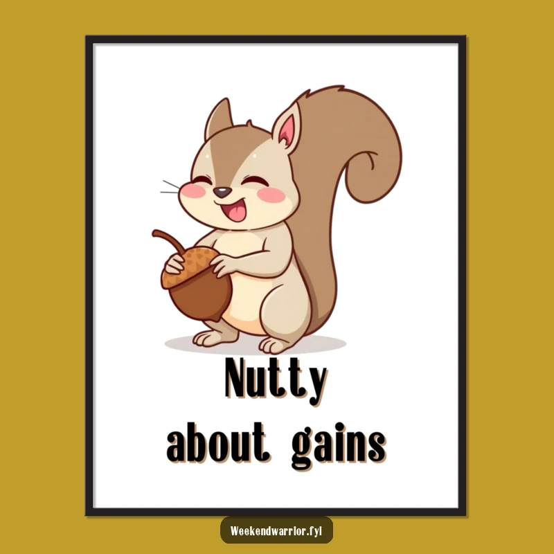 Funny Free Printable Wall Art: Squirrel Flexing Strength - Hilarious Downloadable Decor!