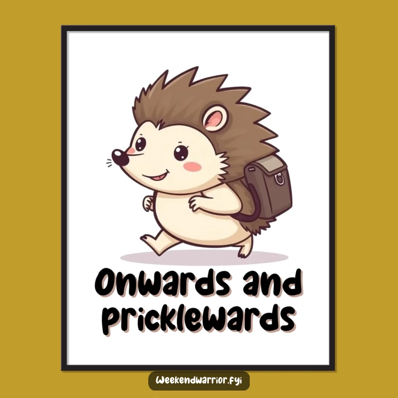 Funny Free Printable Wall Art: Determined Hedgehog - Hilarious Downloadable Decor!