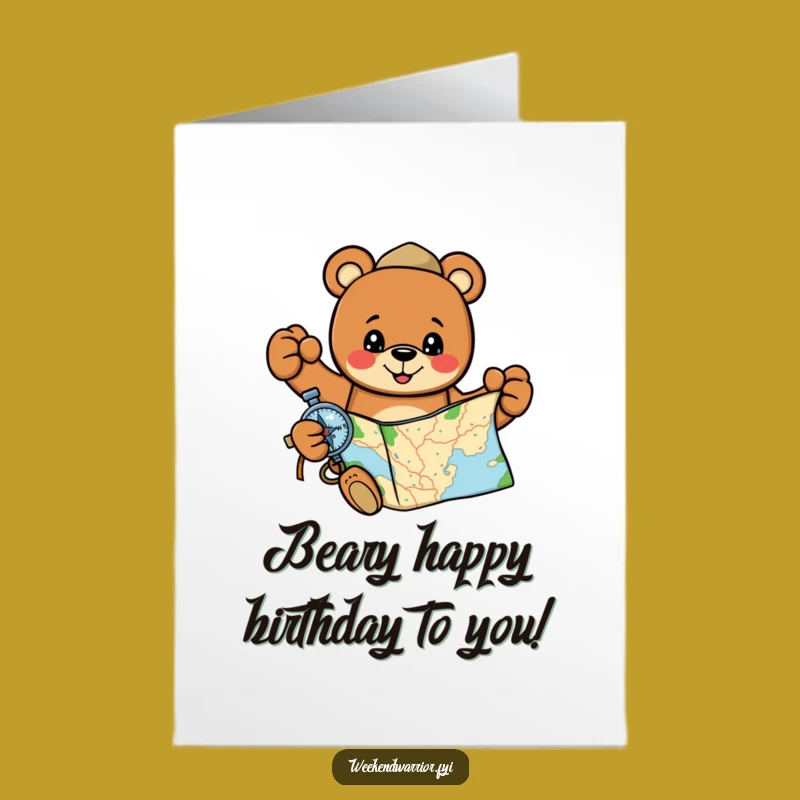 Free Printable Birthday Card: Bear's Adventure for a Hilarious Birthday Expedition!