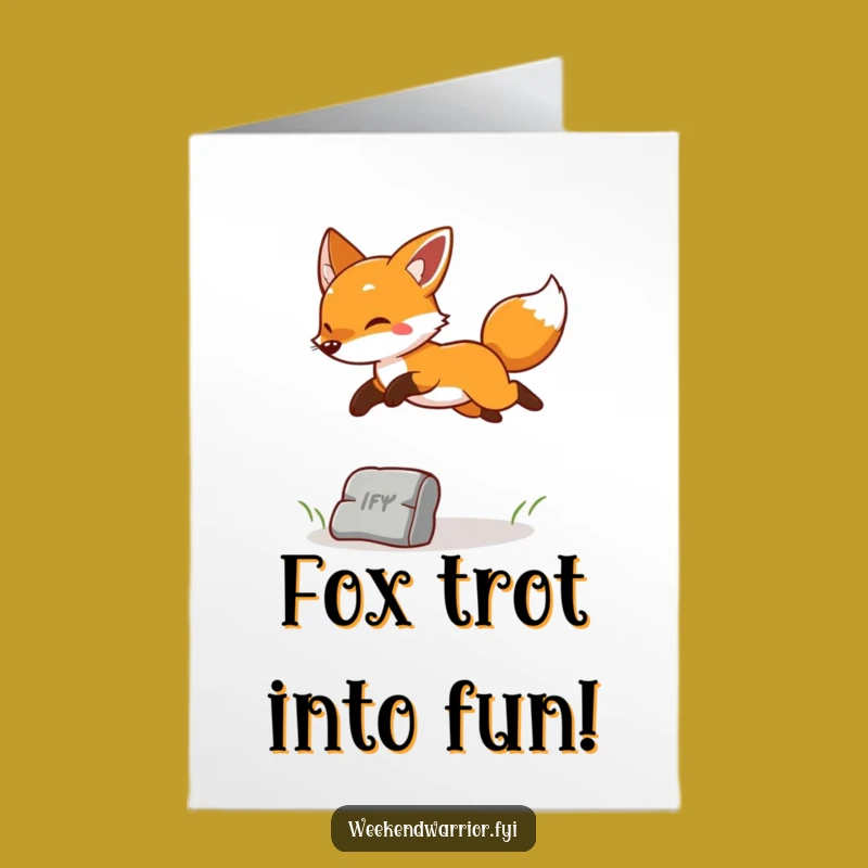 Free Printable Birthday Card: Cheerful Fox Leap, Your Energetic Downloadable Gift
