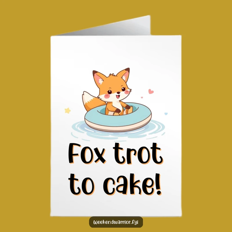 Free Printable Birthday Card: Funny Fox Rafting - Hilarious Downloadable Gift!