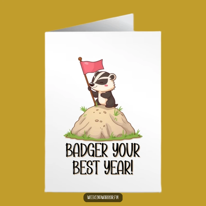 Free Printable Birthday Card: Badger Flag Plant - Funny Downloadable Victory!