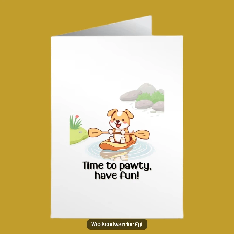 Free Printable Birthday Card: Dog Paddling Fun Funny Downloadable Celebration