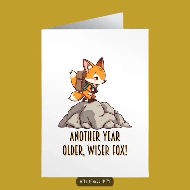 Free Printable Birthday Card: Fox Climber, Inspirational Funny Downloadable Gift!