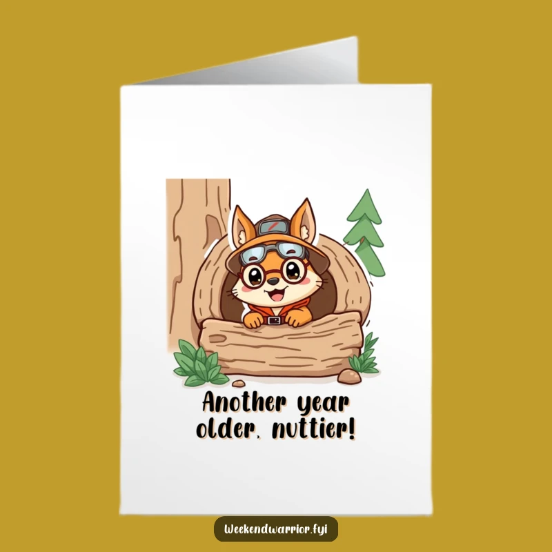 Free Printable Birthday Card: Funny Explorer Squirrel, Hilarious Downloadable Gift for Him or Her!