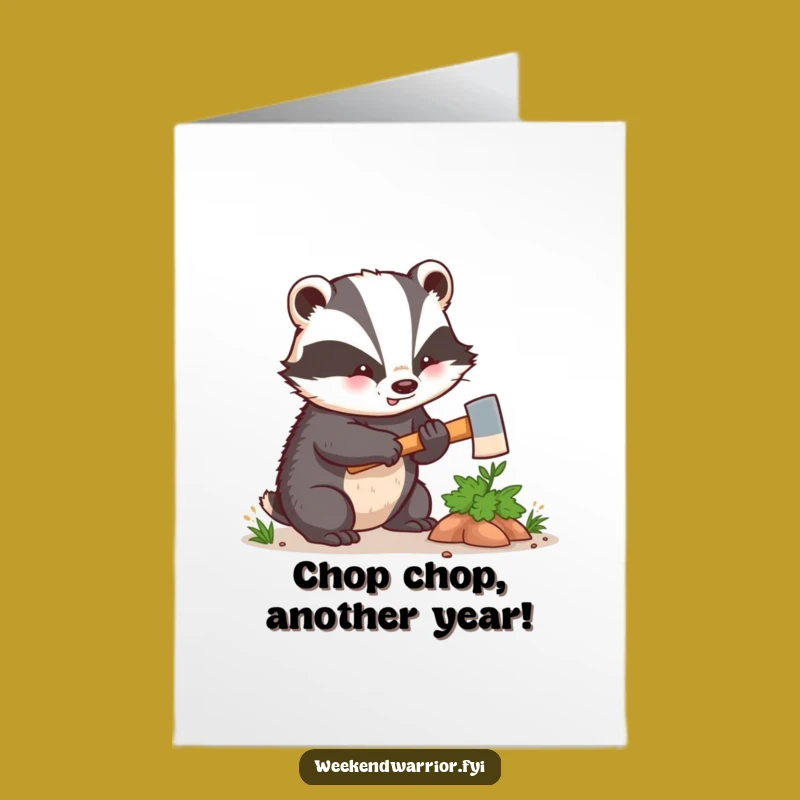Free Printable Birthday Card: Funny Hacking Badger DIY Gift for a Wild Celebration