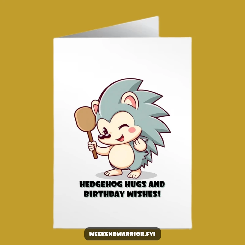 Free Printable Birthday Card: Funny Hedgehog Paddle Greeting for a Hilarious Surprise Gift