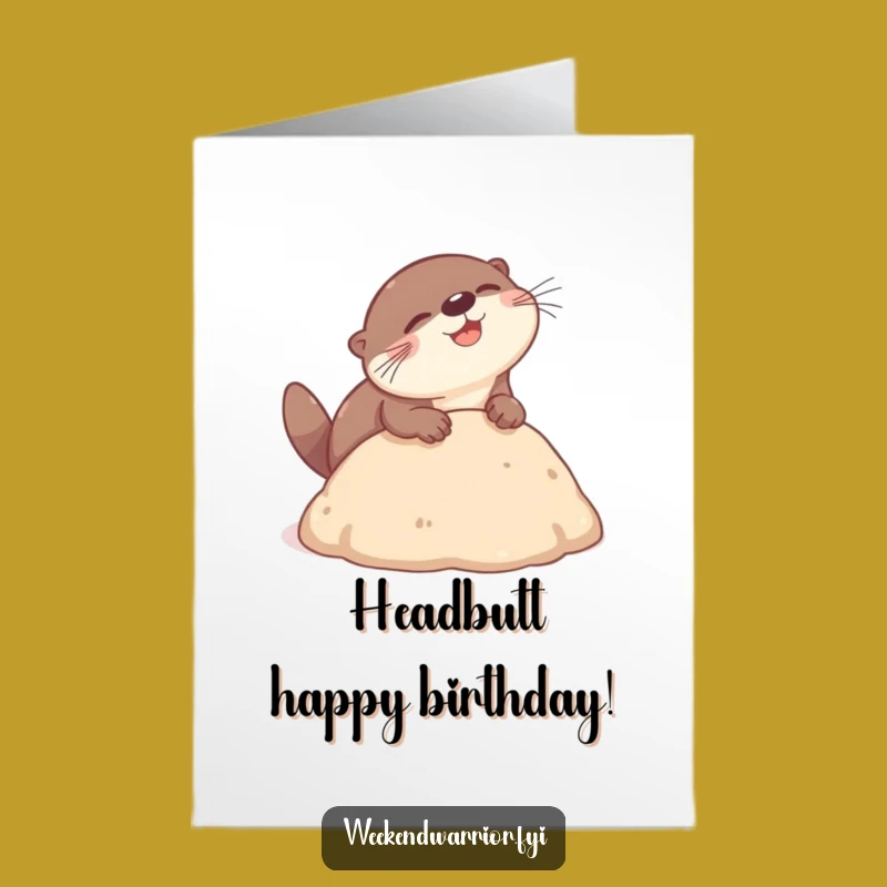 Free Printable Birthday Card: Otter Headbutt Funny Dive Downloadable Gift