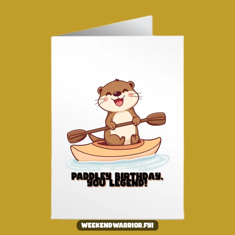 Free Printable Funny Birthday Card Otter Kayaking - Hilarious Downloadable Greeting
