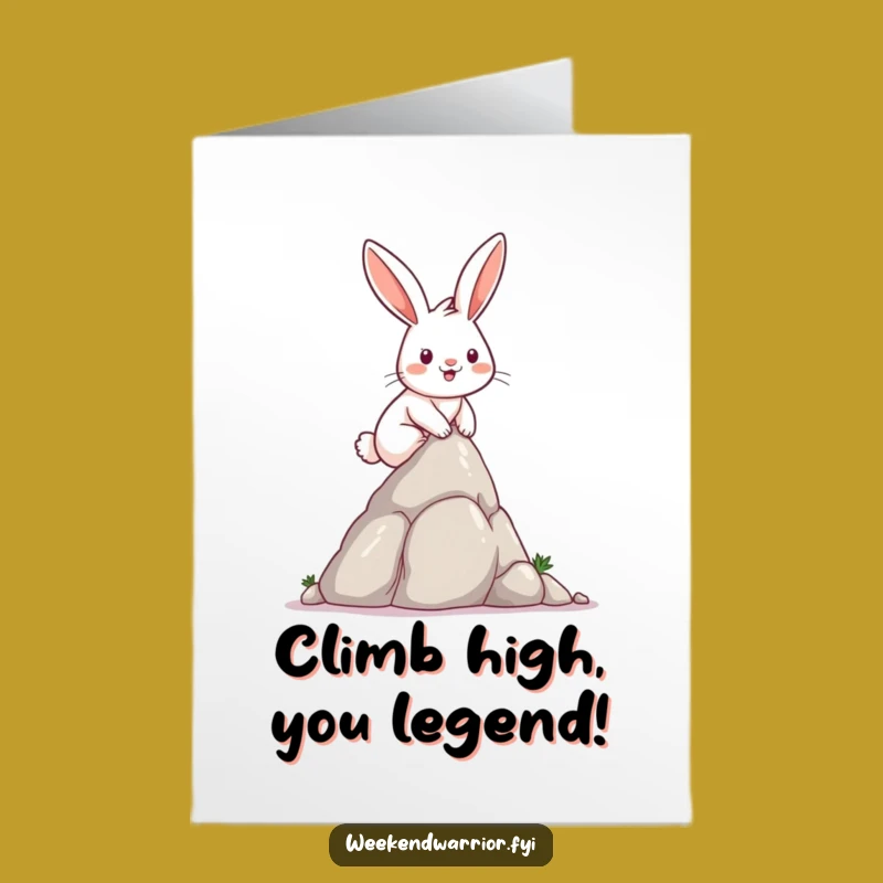 Free Printable Rabbit Birthday Card Funny Downloadable Gift for Climbers Goal Achievers