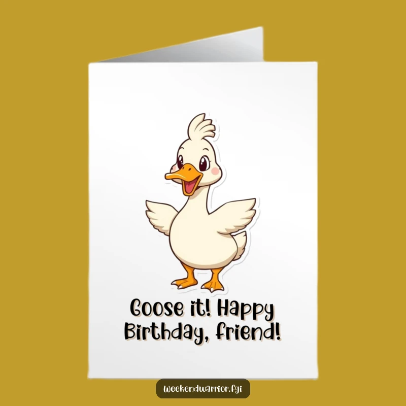 Free Printable Birthday Card: Goofy Goose Challenge Card for a Wild Celebration Gift