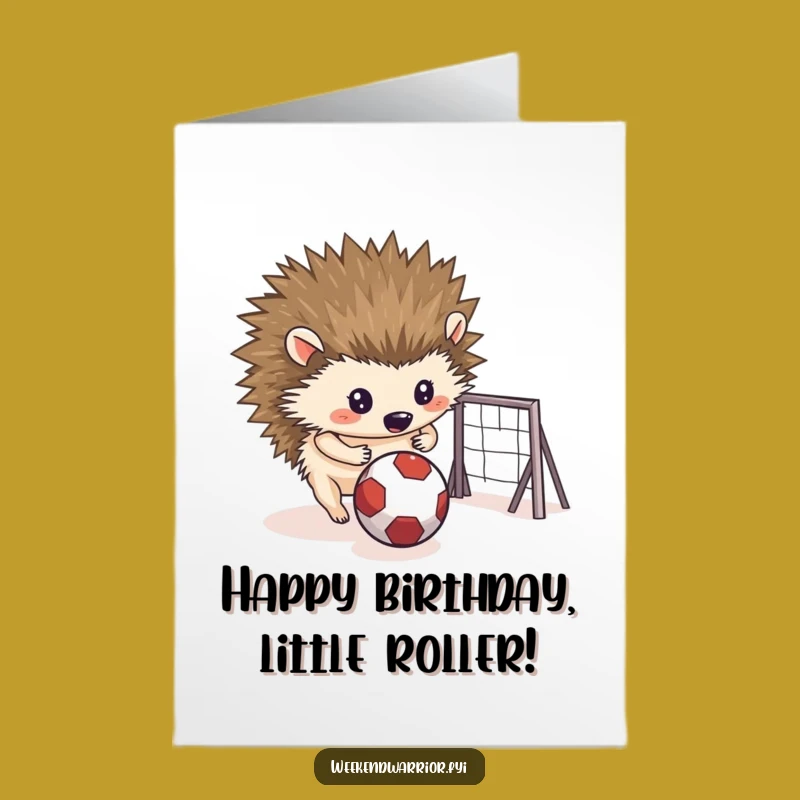 Free Printable Birthday Card: Hedgehog Goal Getter, Humorous Downloadable Gift