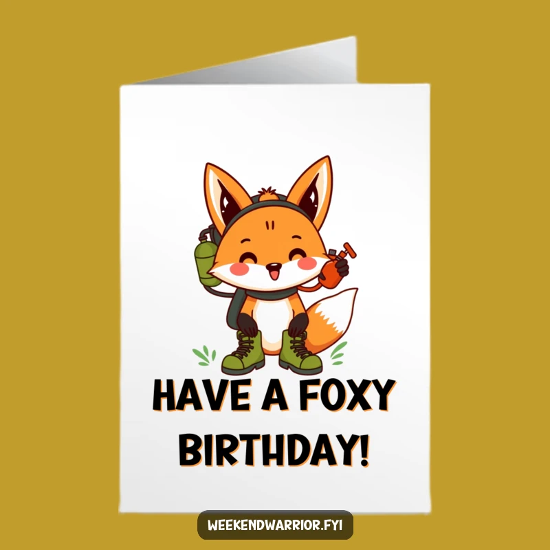 Free Printable Fox Birthday Card: Funny Downloadable Gift for Trailblazers