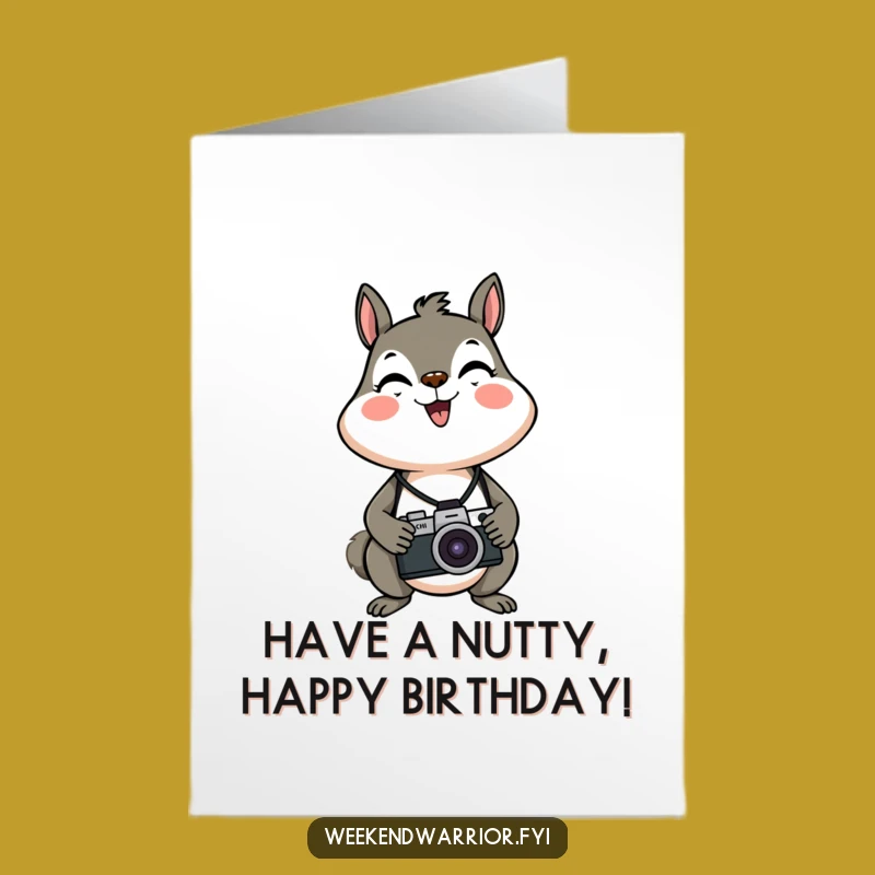 Free Printable Birthday Card: Squirrel Snaps Up Fun for a Hilarious Birthday!