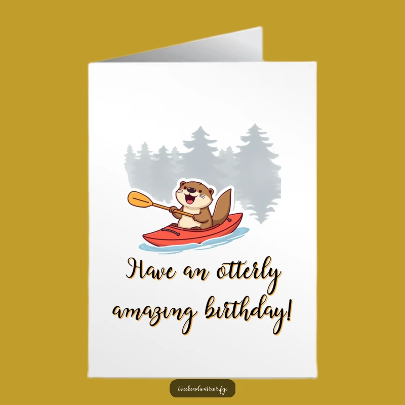 Free Printable Otter Birthday Card: Funny Downloadable Gift for Water Lovers