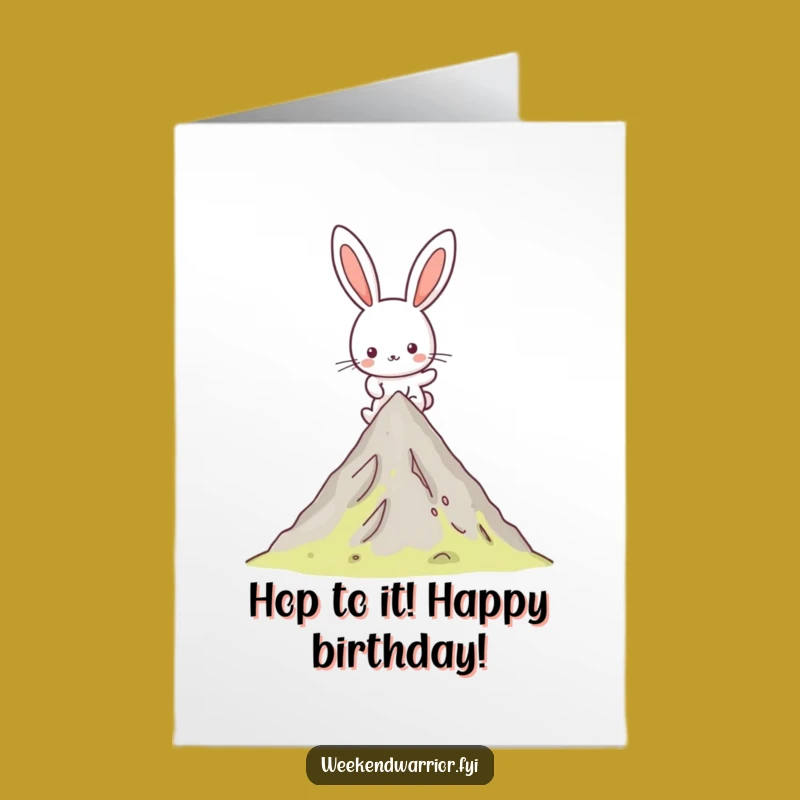 Free Printable Kawaii Rabbit Birthday Card: Funny Hiking Downloadable Gift!