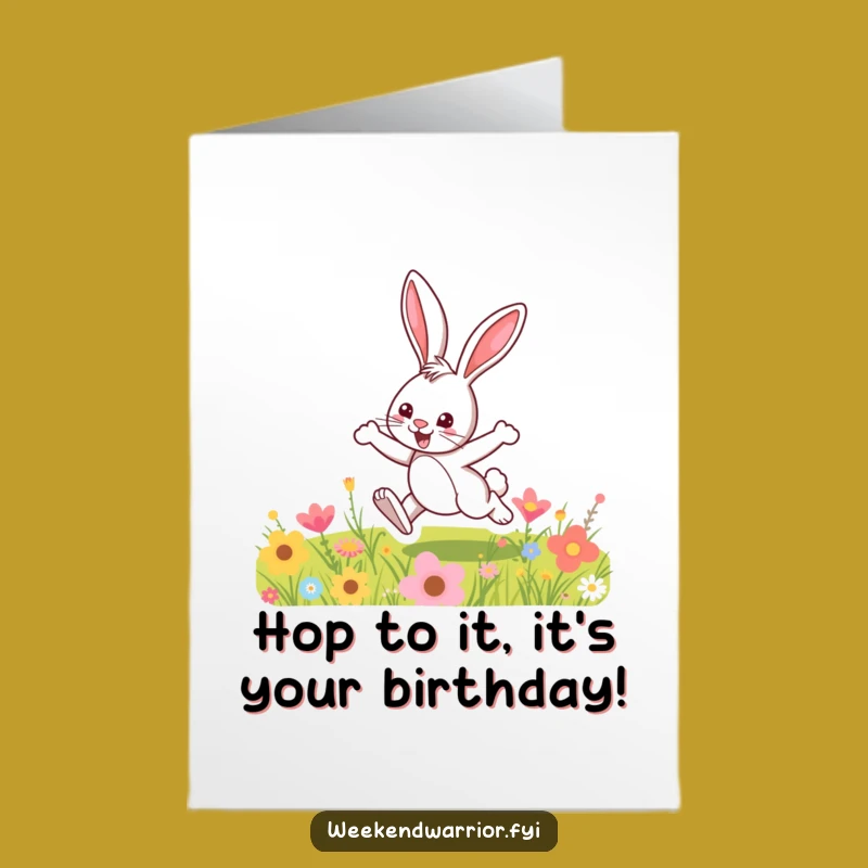 Free Printable Birthday Card: Fun Bunny - Hoppy Birthday Downloadable Gift