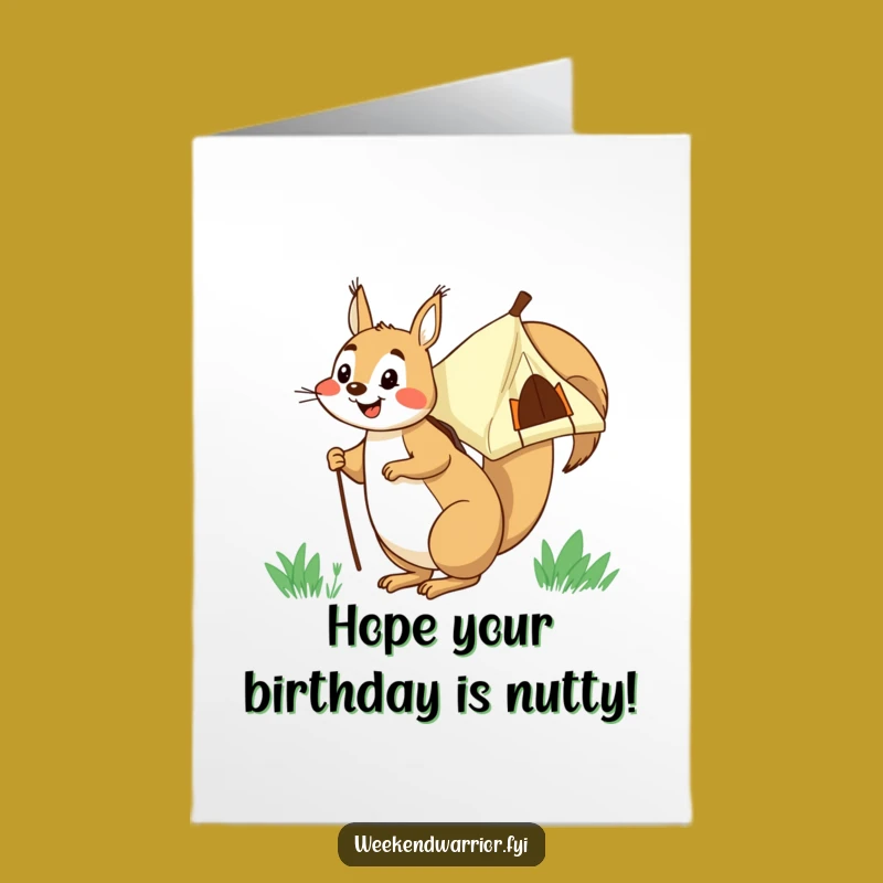 Free Printable Squirrel Birthday Card: Funny Downloadable Gift for Adventurers