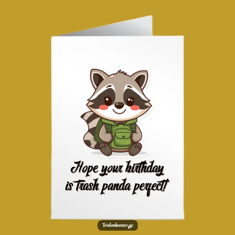 Free Printable Birthday Card: Adorable Raccoon Packin' Smiles for a Hilarious Birthday!
