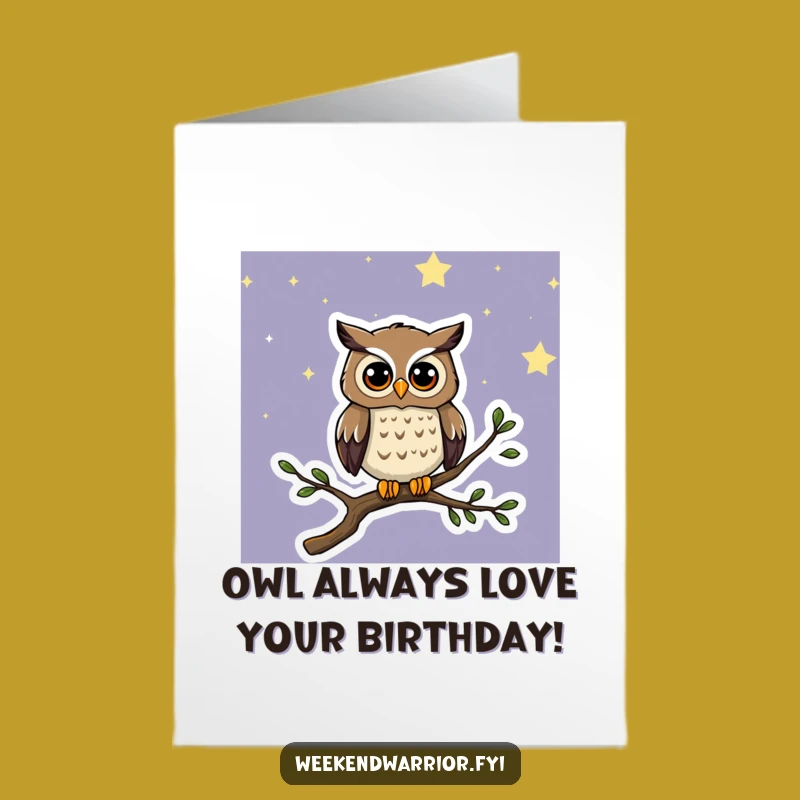 Free Printable Birthday Card: Curious Owl - Whimsical Downloadable Gift for Kids