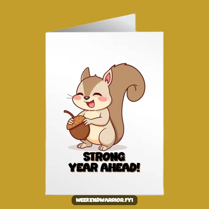 Free Printable Birthday Card: Squirrel Flexing - Funny Downloadable Strength!