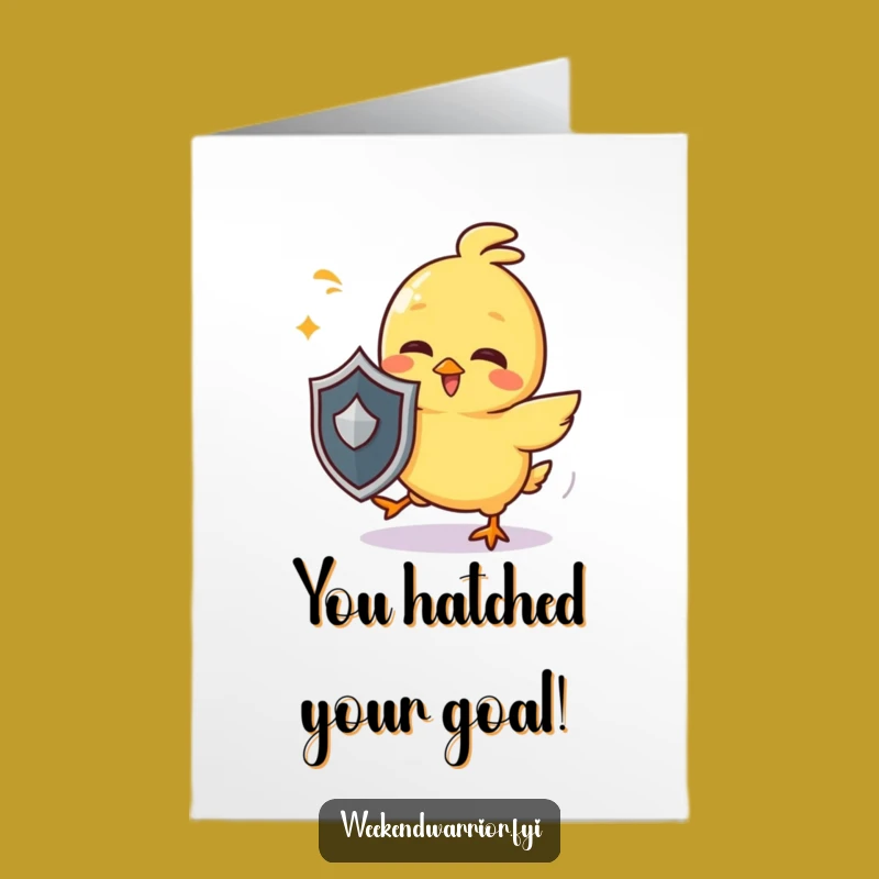 Free Printable Congrats Card: Chick Dodging Playfully Celebrating Victory Funny Downloadable