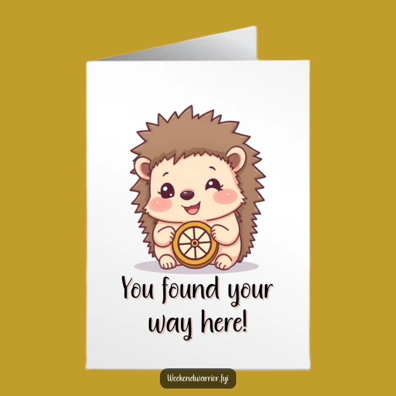 Free Printable Congrats Card: Hedgehog Compass Success Funny Downloadable