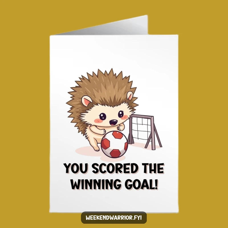 Free Printable Congrats Card: Hedgehog Scores, Hilarious Downloadable Greeting