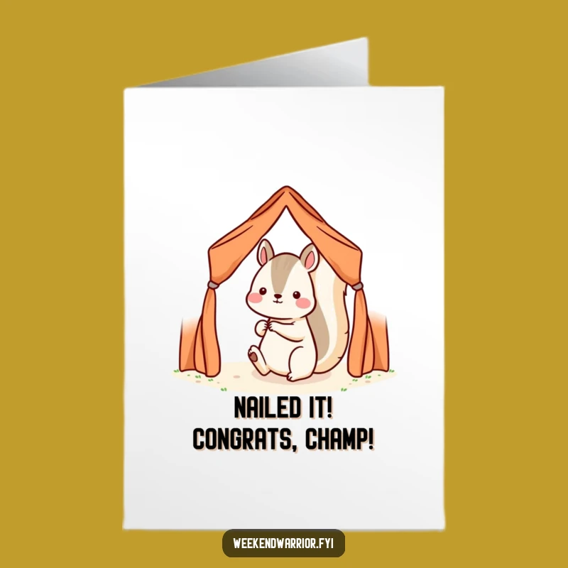 Free Printable Kawaii Squirrel Card: Funny Congrats Downloadable Gift for Achievers