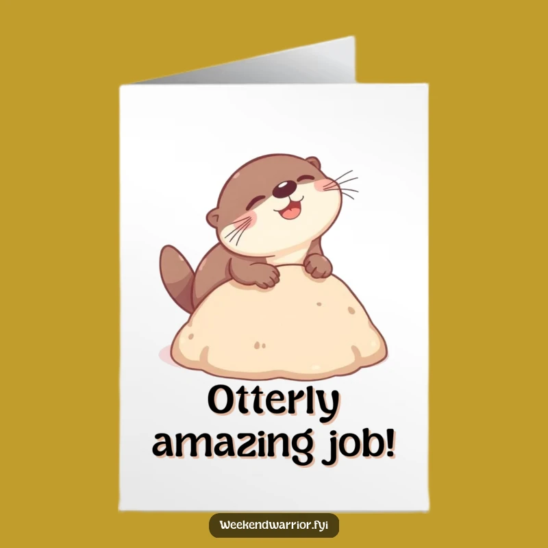 Free Printable Congrats Card: Otter Headbutt Funny Dive Downloadable Gift