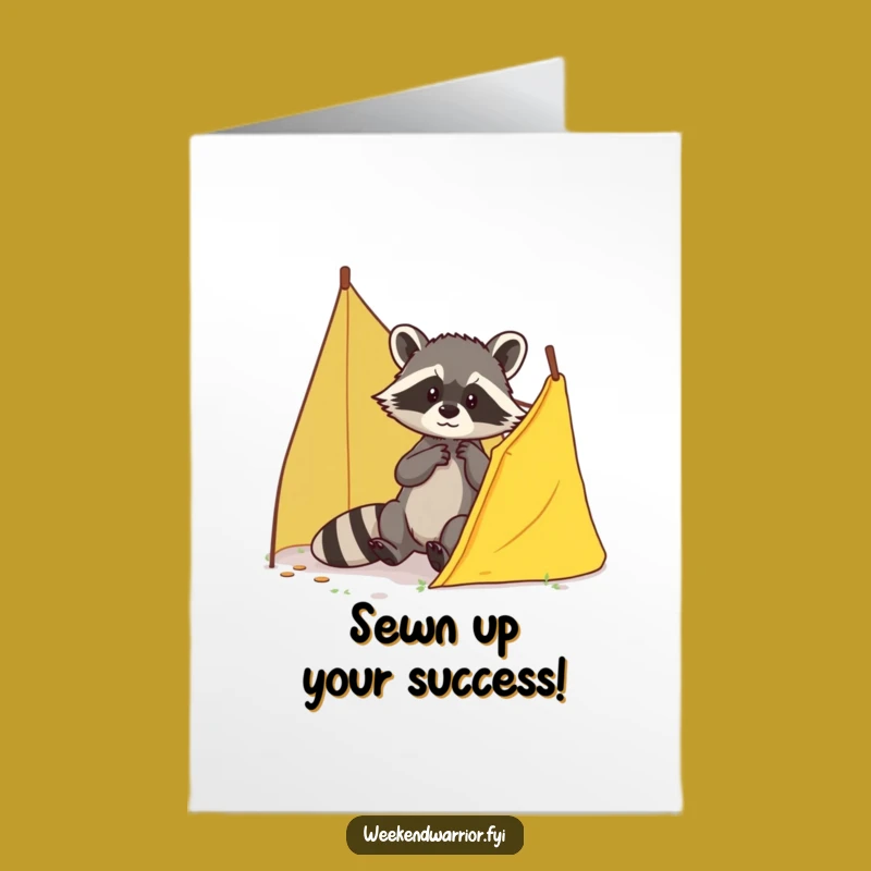 Free Printable Congrats Card: Raccoon Repair - Resourceful Downloadable