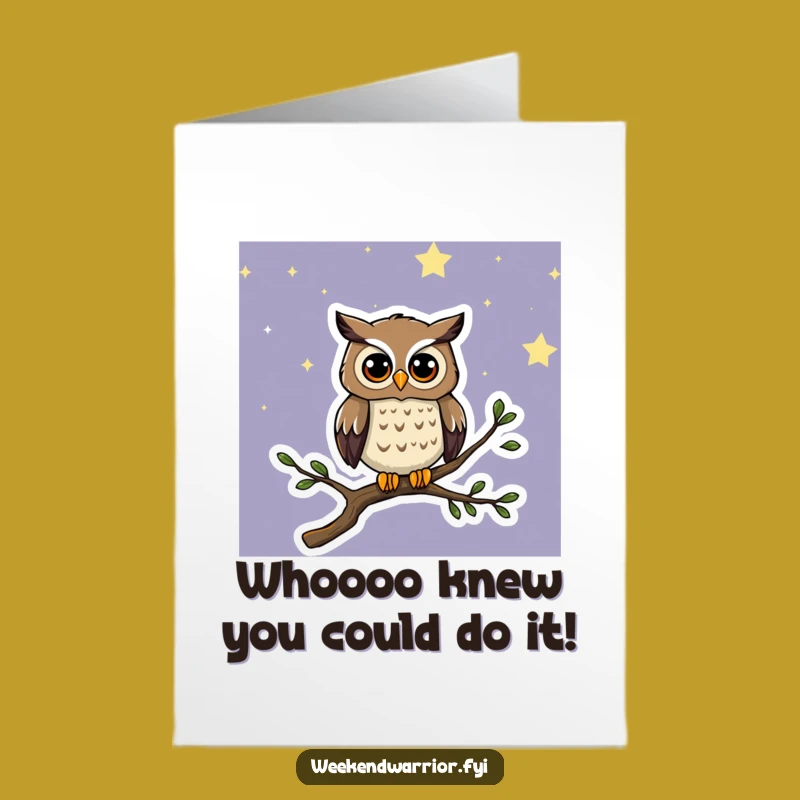 Free Printable Congratulations Card: Curious Owl - Wise Celebration Gift