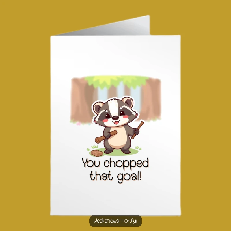 Free Printable Congrats Card: Funny Badger's Woodwork - DIY Downloadable
