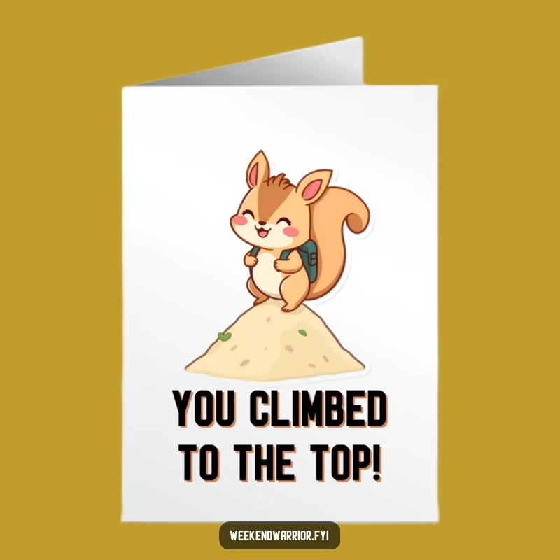 Free Printable Congrats Card: Squirrel Climber DIY Downloadable Gift for Success