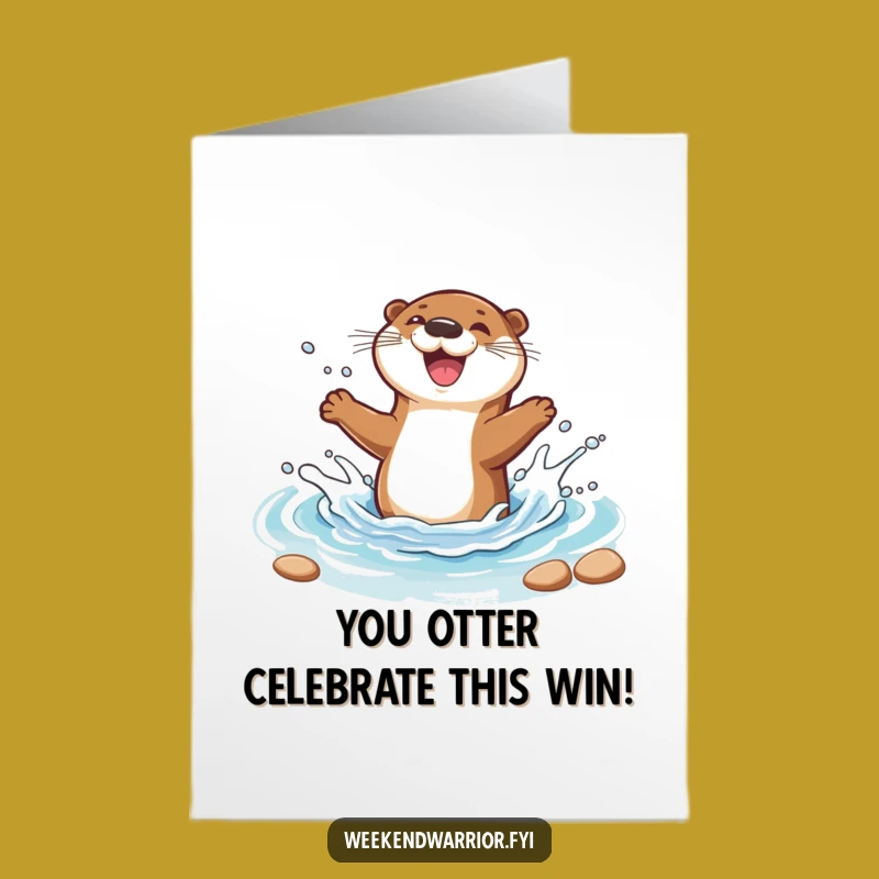 Free Printable Congratulations Card: Joyful Otter - Splashy Success Gift
