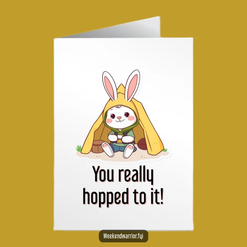 Funny Free Printable Congrats Card: Rabbit Sets Up Success!