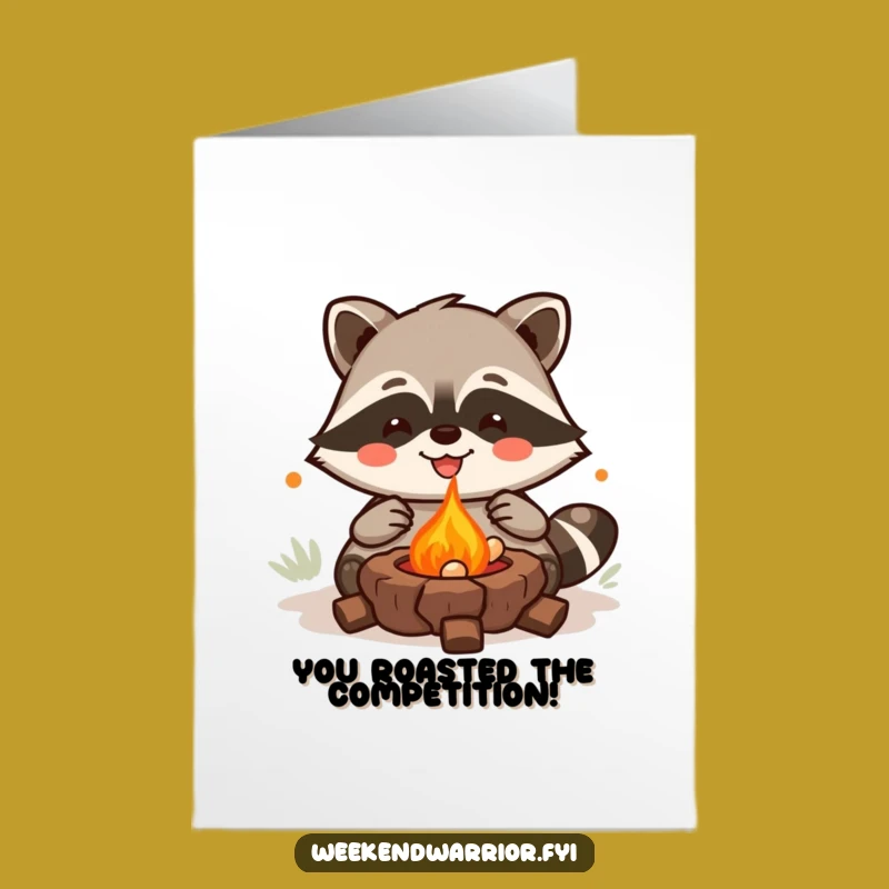 Grilling Raccoon Congrats Card: Free Printable Celebration Downloadable Gift