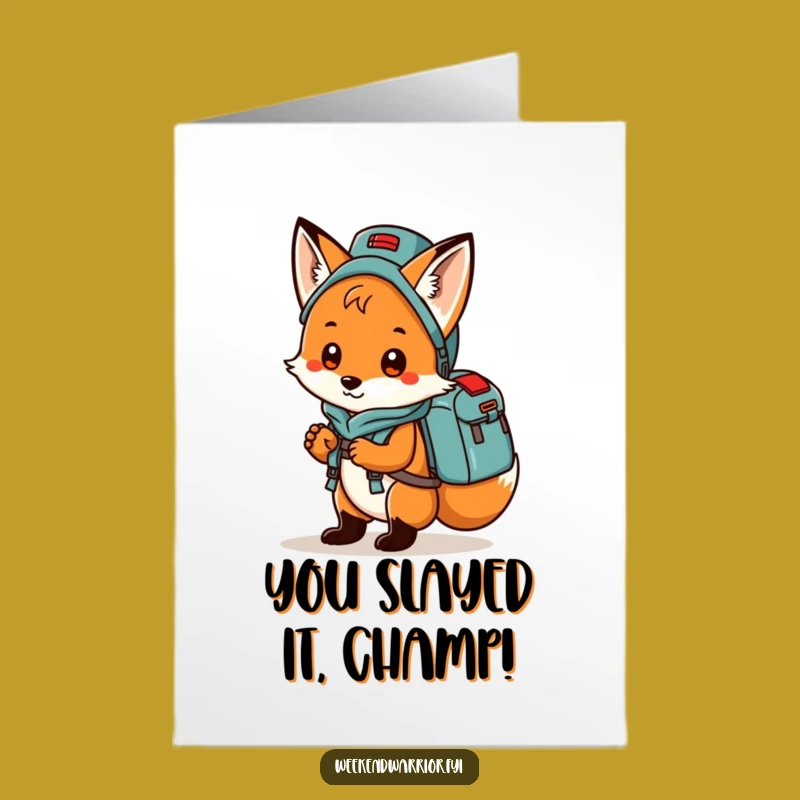 Free Printable Fox Congrats Card Funny Downloadable Gift for Achievement Adventure Seeker