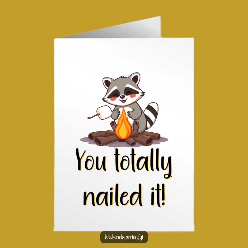 Free Printable Raccoon Congrats Card: Hilarious Downloadable Gift for Sweet Success