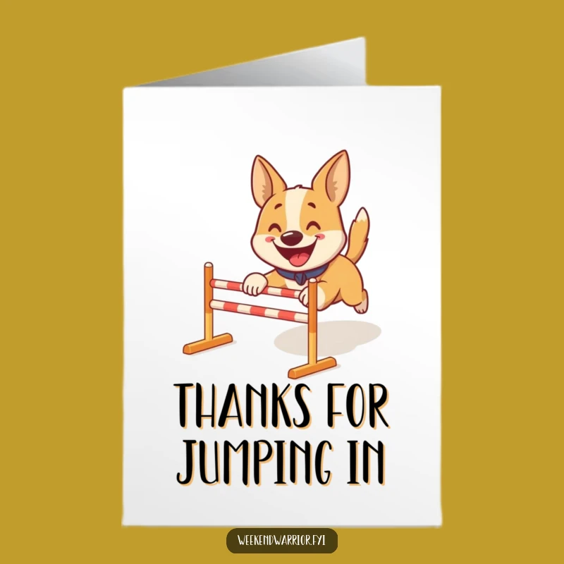 Free Printable Thank You Card: Dog Obstacle Course DIY Downloadable Gift for Gratitude
