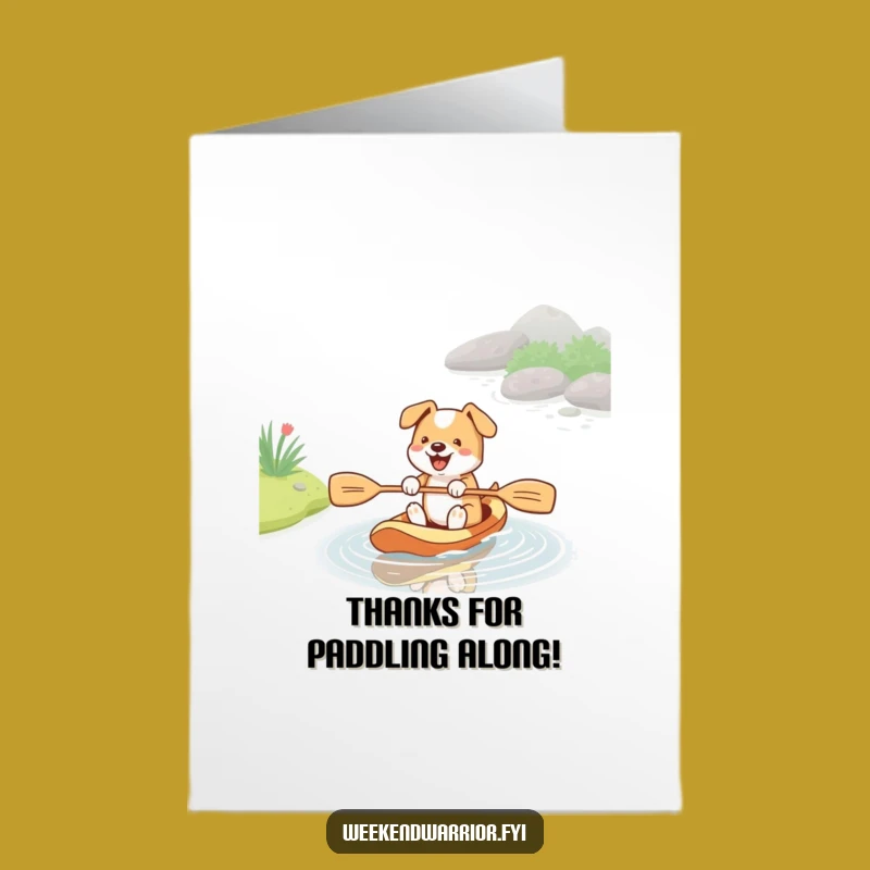 Free Printable Thank You Card: Dog Paddling Effort Funny Downloadable