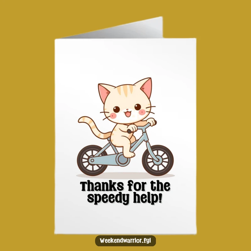 Free Printable Thank You Card: Fast Kawaii Cat Appreciation Downloadable Gift